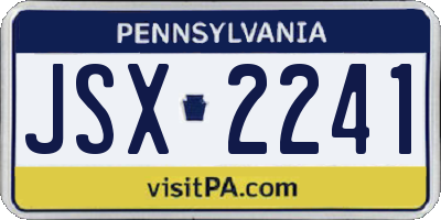 PA license plate JSX2241