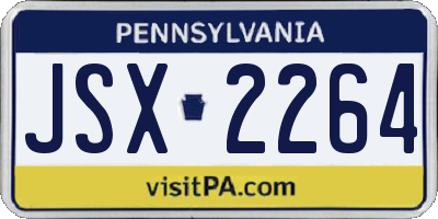 PA license plate JSX2264