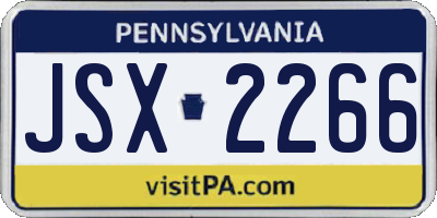 PA license plate JSX2266