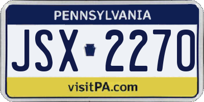 PA license plate JSX2270