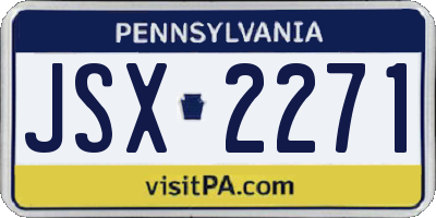 PA license plate JSX2271