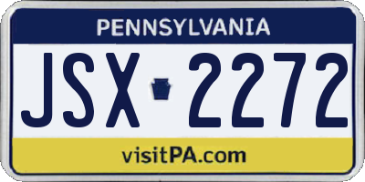 PA license plate JSX2272