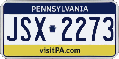 PA license plate JSX2273