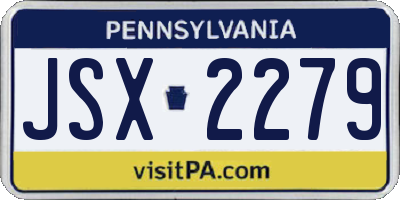 PA license plate JSX2279