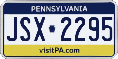 PA license plate JSX2295
