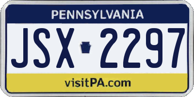 PA license plate JSX2297