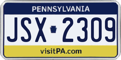PA license plate JSX2309