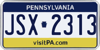 PA license plate JSX2313