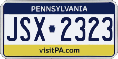 PA license plate JSX2323