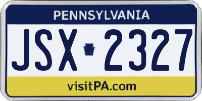 PA license plate JSX2327
