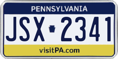 PA license plate JSX2341