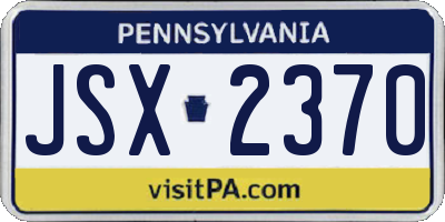 PA license plate JSX2370