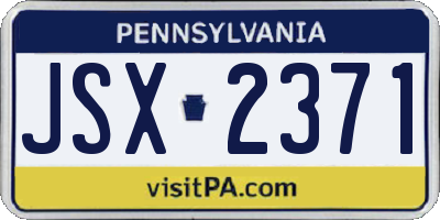 PA license plate JSX2371