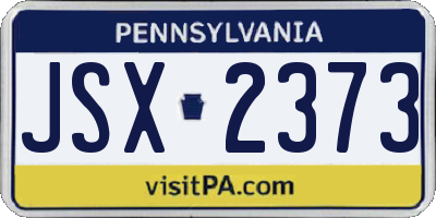 PA license plate JSX2373