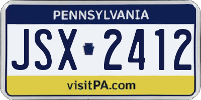 PA license plate JSX2412