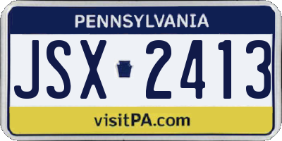 PA license plate JSX2413
