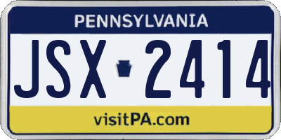 PA license plate JSX2414