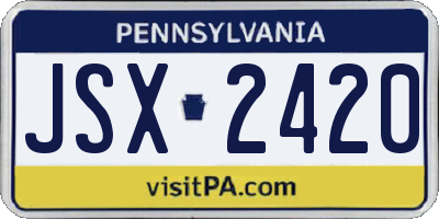 PA license plate JSX2420