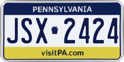 PA license plate JSX2424