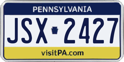 PA license plate JSX2427