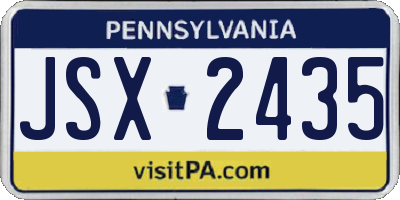 PA license plate JSX2435