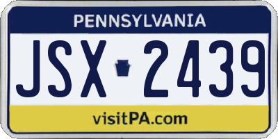 PA license plate JSX2439