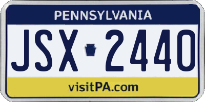 PA license plate JSX2440