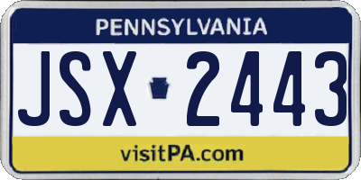 PA license plate JSX2443