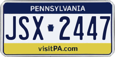 PA license plate JSX2447