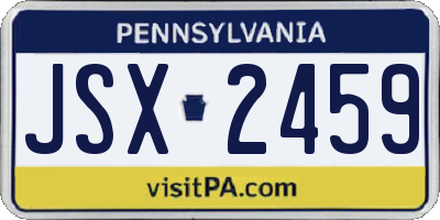 PA license plate JSX2459