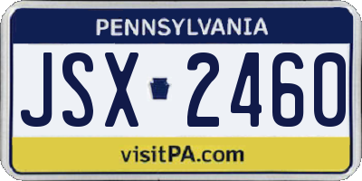 PA license plate JSX2460
