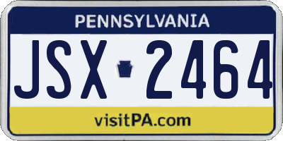 PA license plate JSX2464