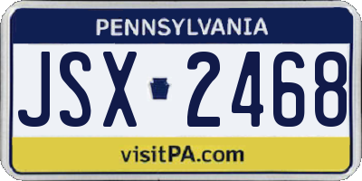 PA license plate JSX2468