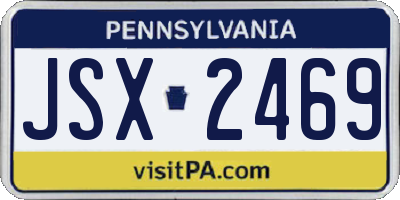 PA license plate JSX2469