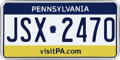 PA license plate JSX2470