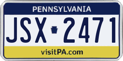 PA license plate JSX2471