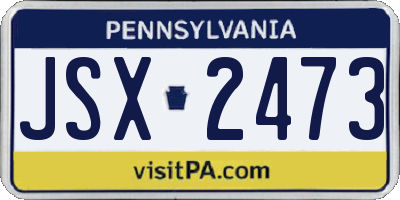 PA license plate JSX2473