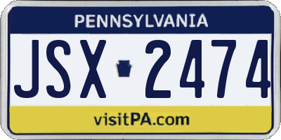 PA license plate JSX2474