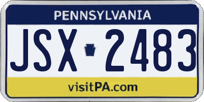 PA license plate JSX2483