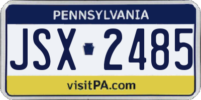 PA license plate JSX2485