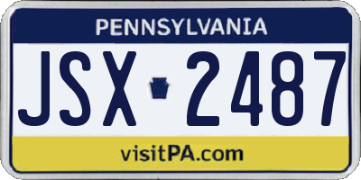 PA license plate JSX2487