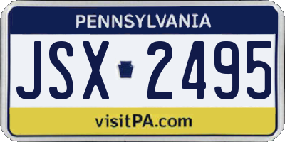PA license plate JSX2495
