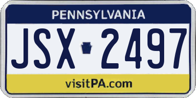 PA license plate JSX2497