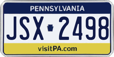 PA license plate JSX2498