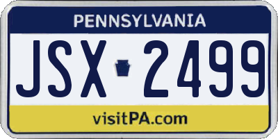 PA license plate JSX2499
