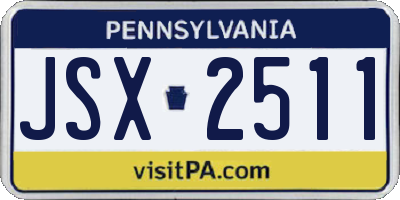 PA license plate JSX2511