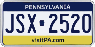 PA license plate JSX2520
