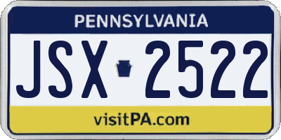 PA license plate JSX2522