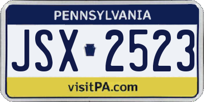 PA license plate JSX2523