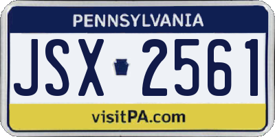 PA license plate JSX2561